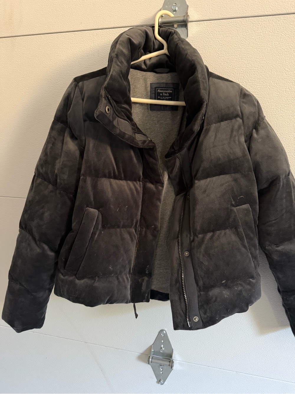 Abercrombie & Fitch Velour Puffer Jacket
